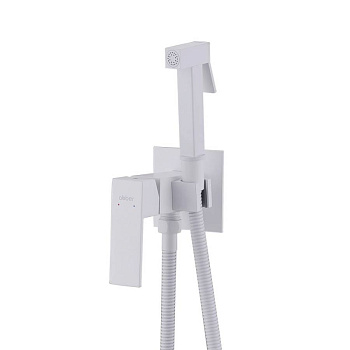 Смеситель ABBER Daheim AF8226W с гигиеническим душем,белый матовый