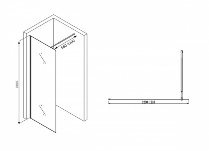 Душевая перегородка ABBER Immer Offen AG61120B8