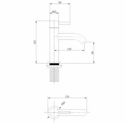Смеситель ABBER Wasser Kreis AF8110 для раковины, хром