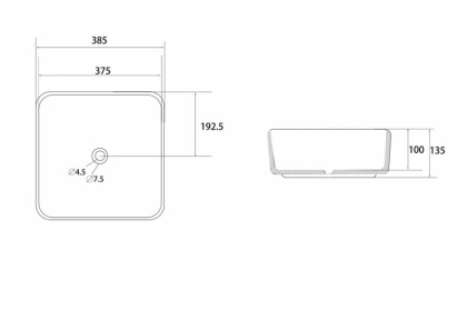 Раковина накладная ABBER Rechteck AC2211 белая