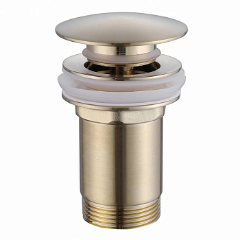 Донный клапан ABBER AF0010G с переливом, клик-клак, золото матовое
