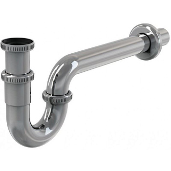 Сифон для умывальника DN32, U-форма с накидной гайкой 5/4", металл