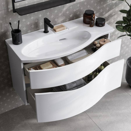 Тумба RIVA 100 см левая, белая матовая RV.100Lh\WHT.M