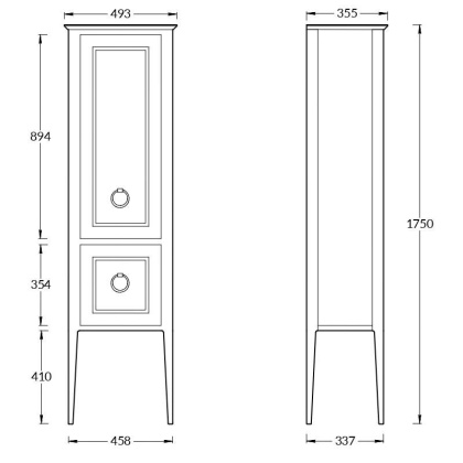 Пенал PLAZA Classic NEO напольный 175, капучино матовый PL.CN.175\CAP.M