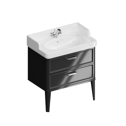 Тумба с раковиной Kerama Marazzi Pompei 80 см PO.M.80.2\BLK глянцевый черный