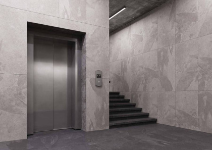 Комплект (Ступень TE04 (33x120) непол. (прямоугол. бортик) с насечками + Подступенок (14,5x120))