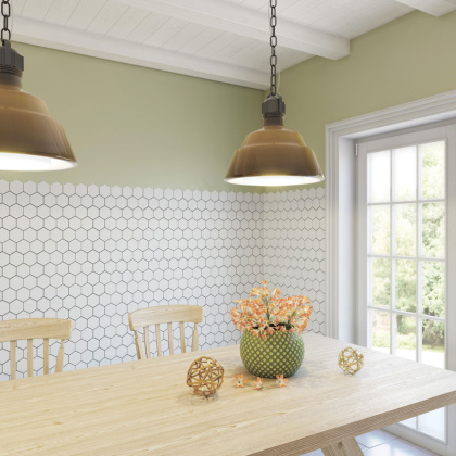 Керамическая мозаика Hexagon Big White Matt 95x110, Geometry