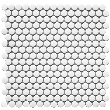 Керамическая мозаика Penny Round White Matt, Shapes