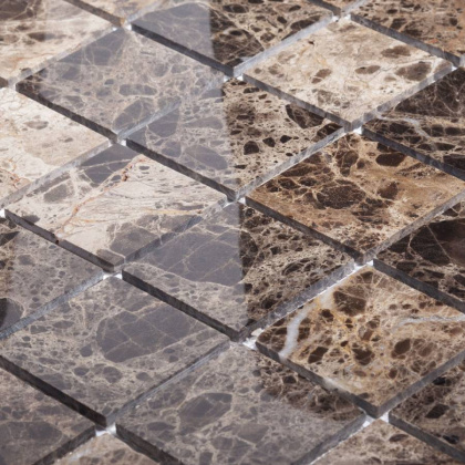 Мозаика натуральный мрамор DARK EMPERADOR POLISHED 48х48, Classic
