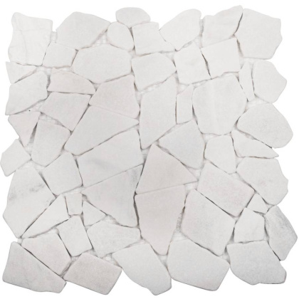 Мозаика натуральный мрамор SPLIT WHITE MATT, Broken