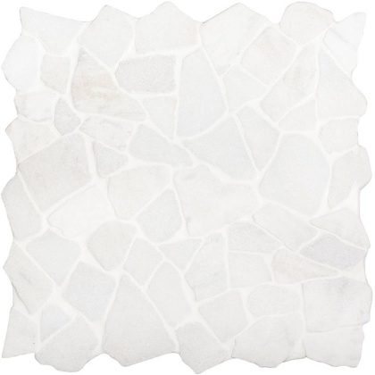 Мозаика натуральный мрамор SPLIT WHITE MATT, Broken