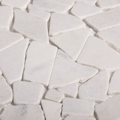 Мозаика натуральный мрамор SPLIT WHITE MATT, Broken